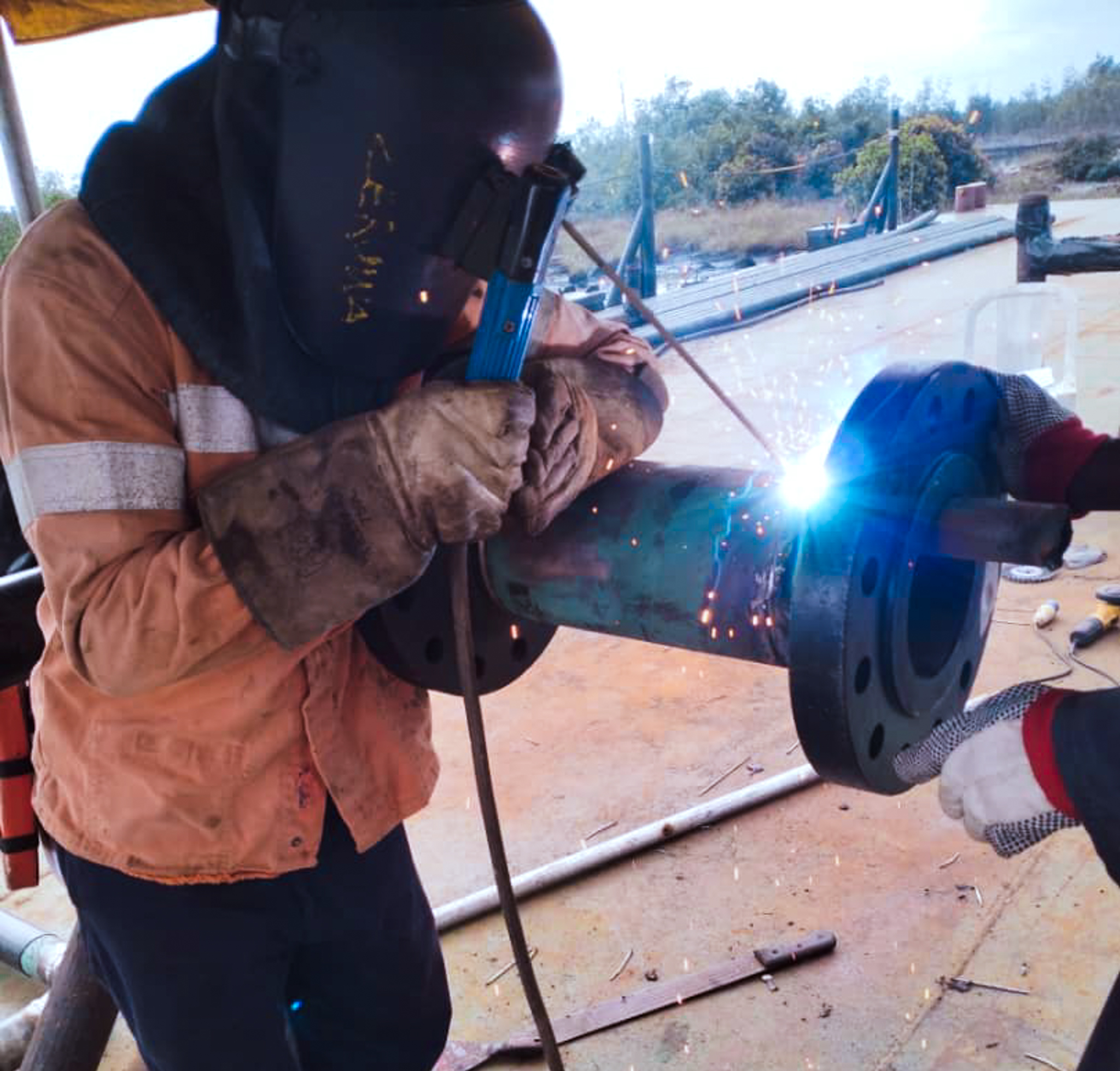 Welding and fabrications ongoing in one of our sites